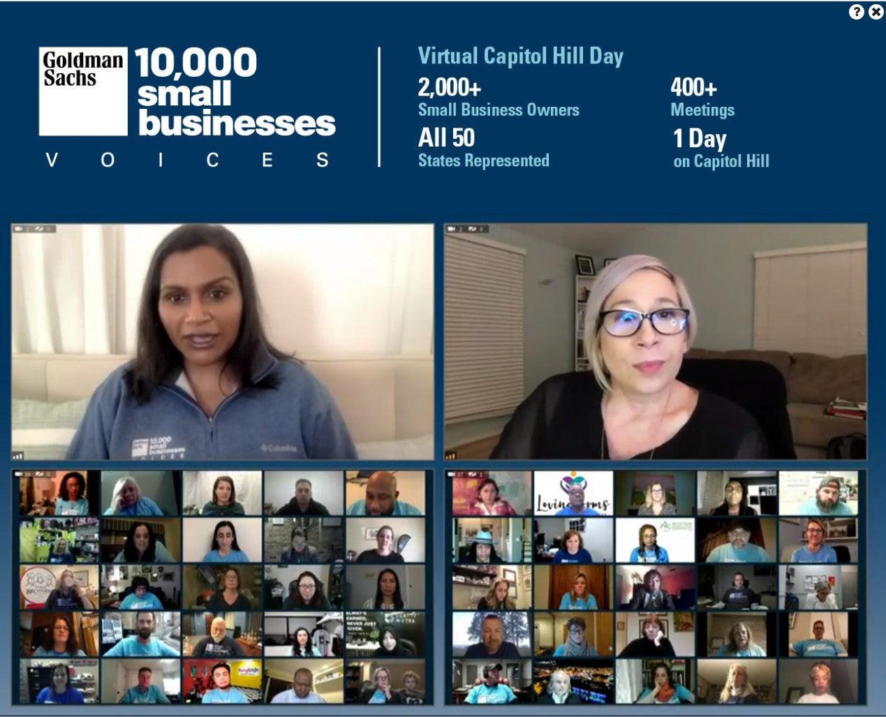 What was Mindy Kaling doing with 3,000 other business owners ?
